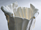 Porcelain Folded Form with Sgraffito Notation, ‘Schubert Impromptu Opus 142 . D935 No. 1’  h12.5 x w13.5 x d13.5cm