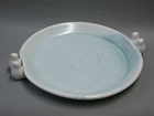 Thrown Porcelain Dish with Bird additions and Turquoise Glaze - Private collection