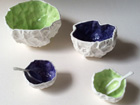 Bone china crumples with spoons