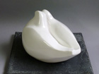 Bone china doves with transparent glaze