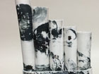 Porcelain Pan flute, black and white