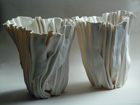 Porcelain Folded Forms, h26 and h25cms